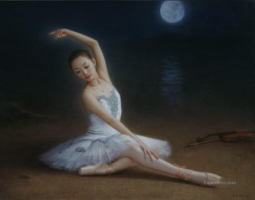 中国 Painting - 孤独なバレエの中国の女の子